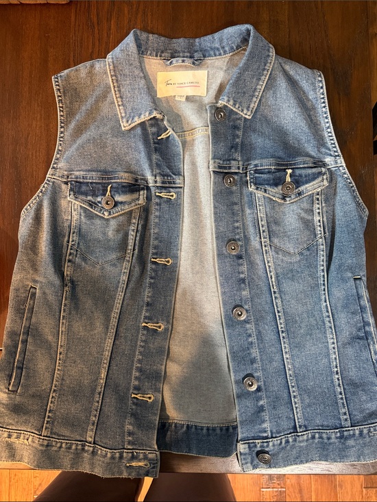 Vince Camuto Jackets & Blazers - Vince Camuto Medium Blue Denim Button-Front Vest